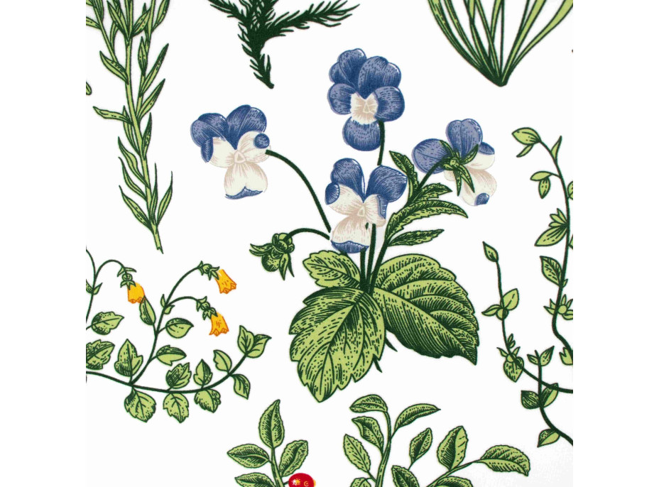 Posteľné obliečky z mikrovlákna NATURAL MEADOW - 160x200 cm - biele / svetlo zelené