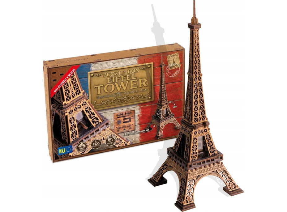 WOODEN CITY 3D drevené puzzle Escape puzzle box: Eiffelova veža 202 dielikov