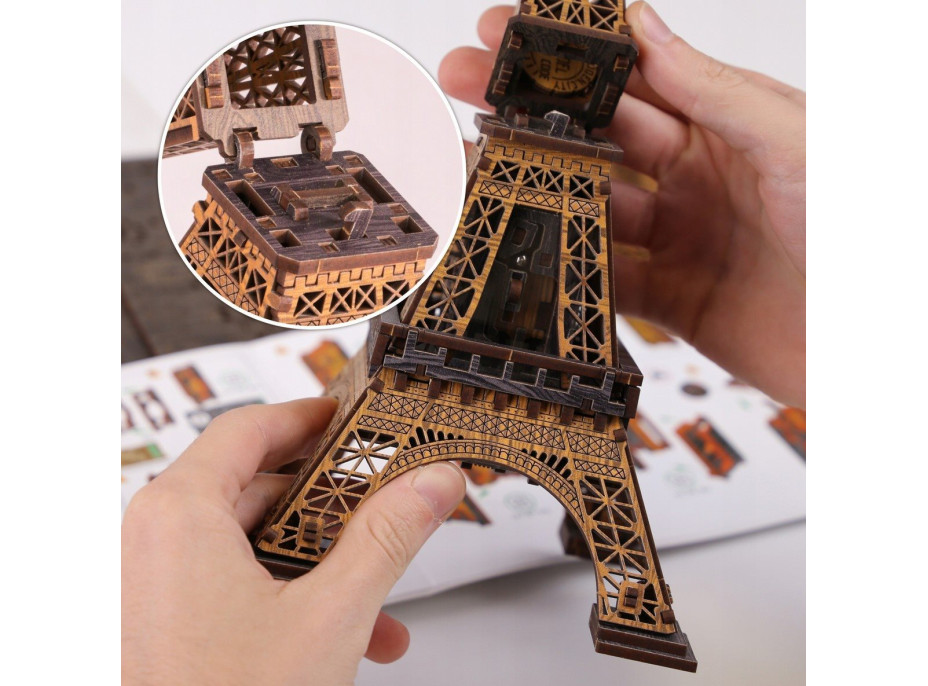 WOODEN CITY 3D drevené puzzle Escape puzzle box: Eiffelova veža 202 dielikov