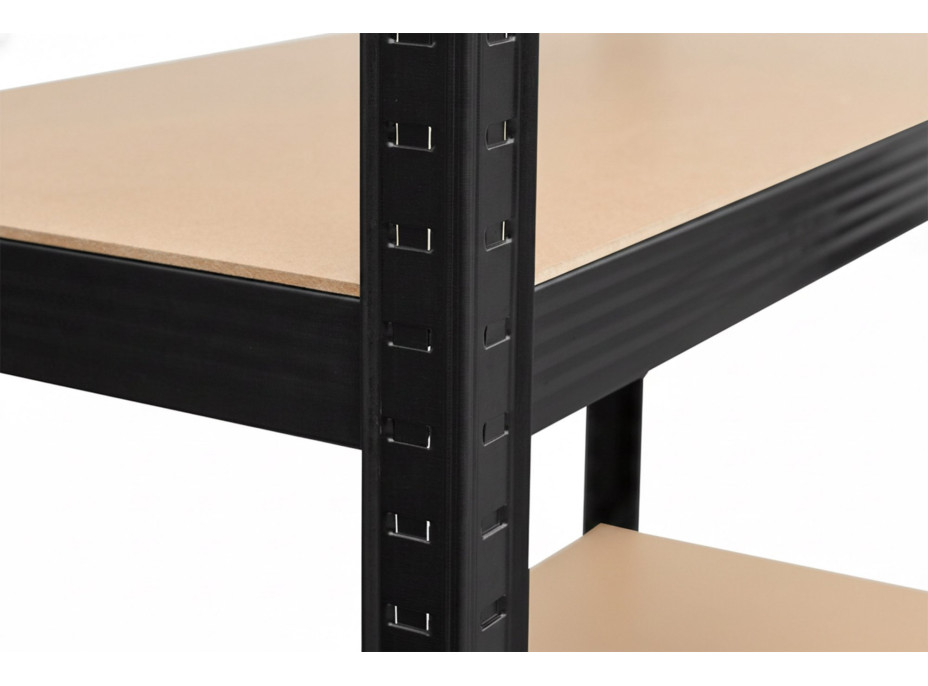 Policový regál - 5 políc - 205x120x45 cm - čierny