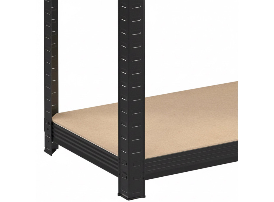 Policový regál - 5 políc - 205x120x45 cm - čierny