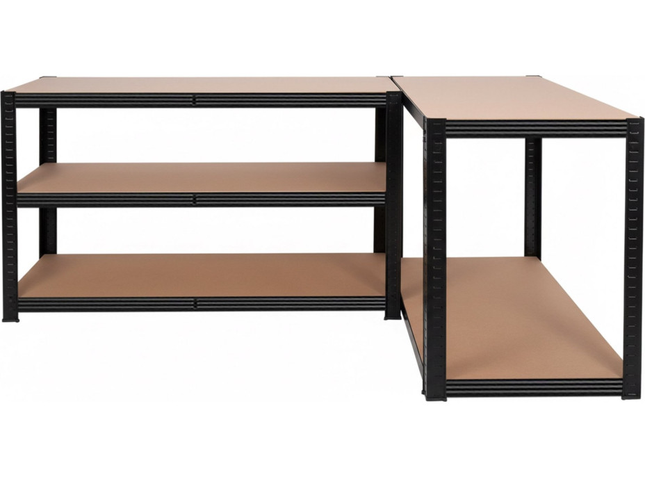 Policový regál - 5 políc - 205x120x45 cm - čierny