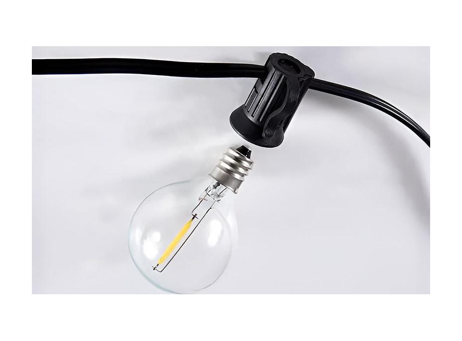 Solight LED vonkajšia balkónová reťaz s žiarovkami, 10 žiaroviek, 5m+3m, 500lm, teplá biela