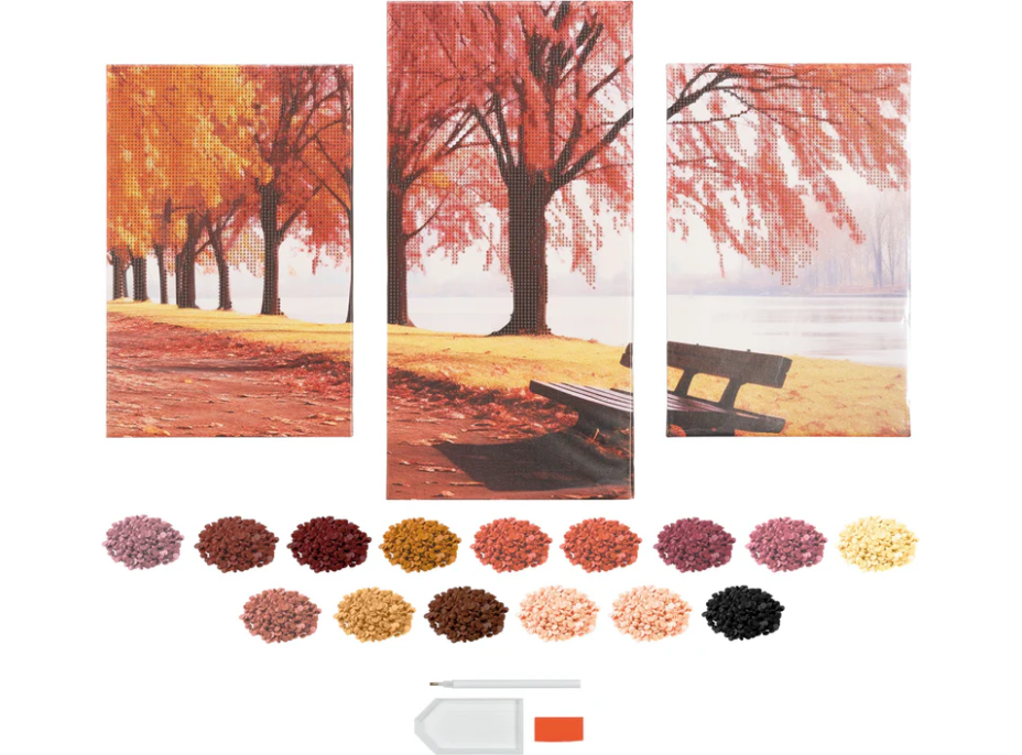 CRAFT ID Diamantové maľovanie na ráme Krajina triptych 40x20 cm + 30x20 cm