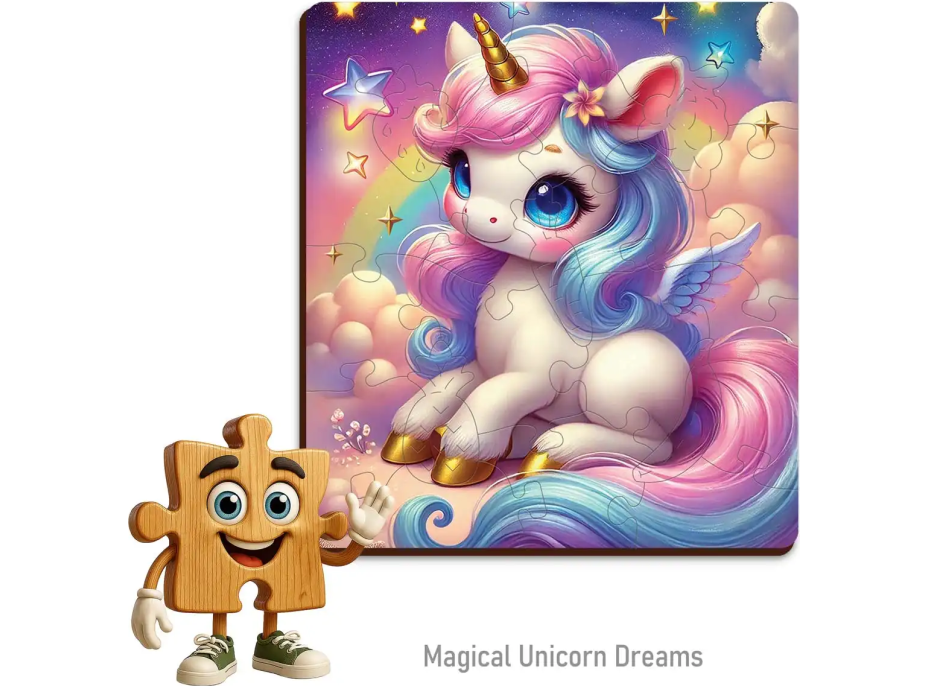 WOODEN CITY Drevené puzzle Čarovné sny o jednorožcoch 20 dielikov