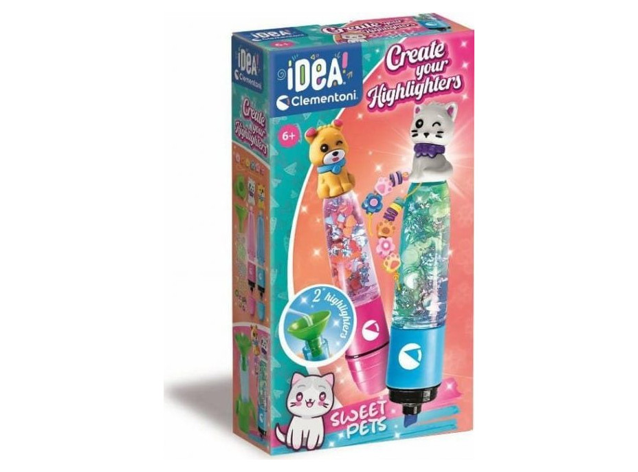 CLEMENTONI IDEA Kreatívna súprava na výrobu zvýrazňovačov Sweet Pets