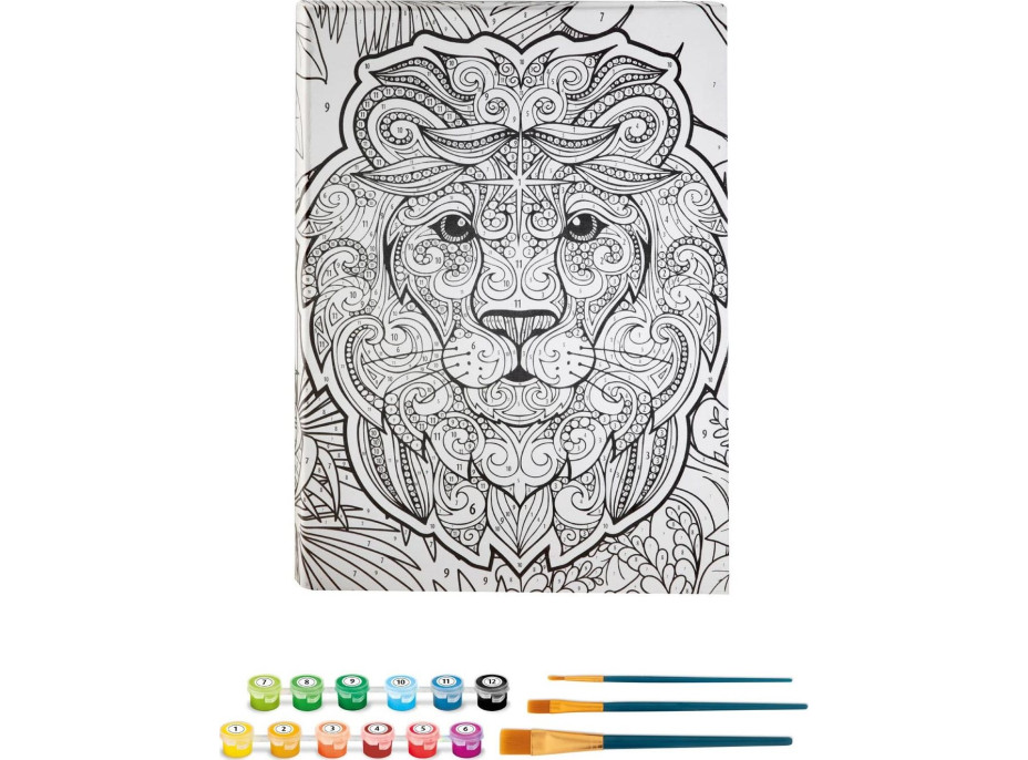 GRAFIX Maľovanie podľa čísel: Lev, plátno na ráme 30x40cm