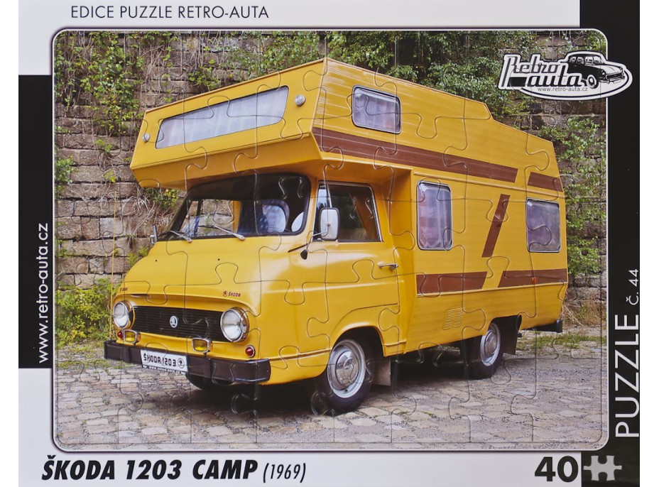 RETRO-AUTA Puzzle č.44 ŠKODA 1203 CAMP (1969) 40 dielikov