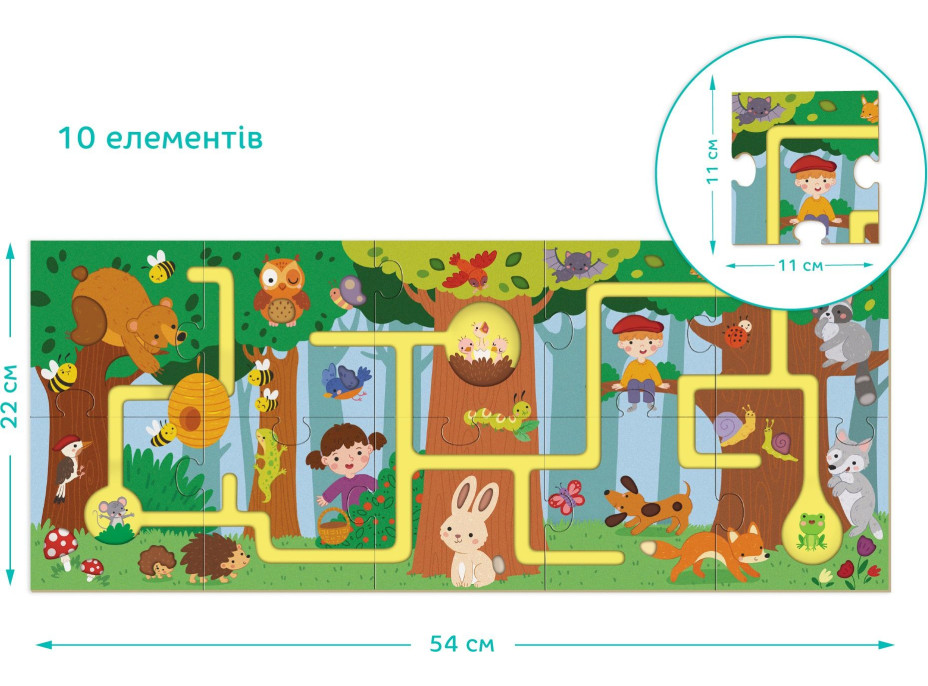 DODO Puzzle Labyrint: Cesta lesom 10 dielikov