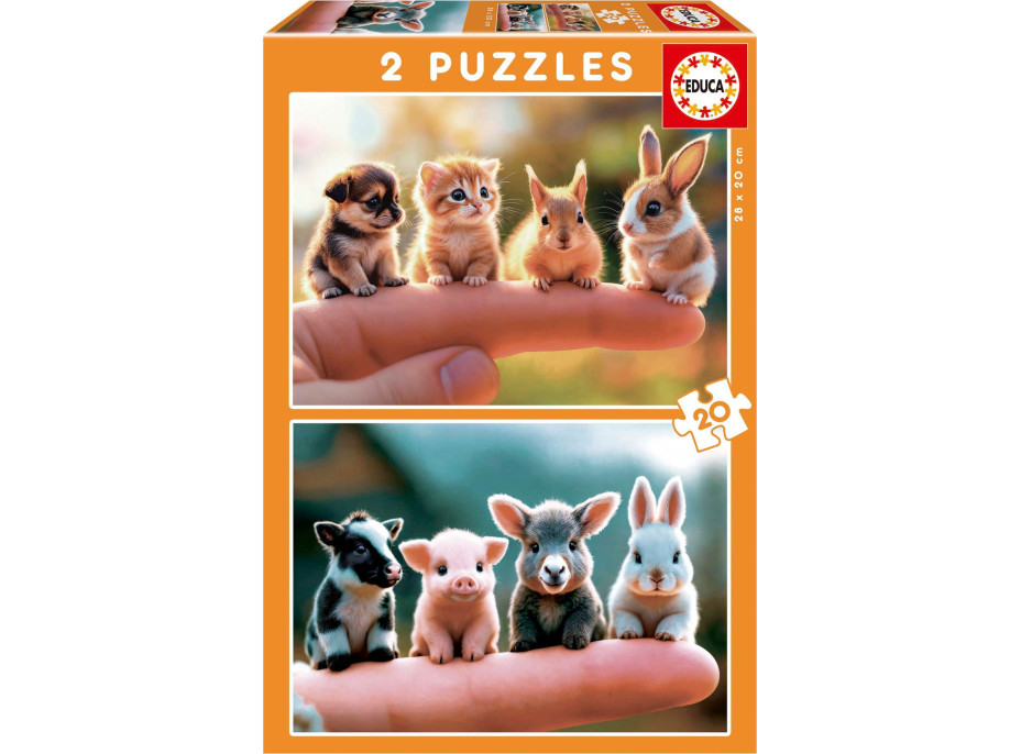 EDUCA Puzzle Malé zvieratká 2x20 dielikov