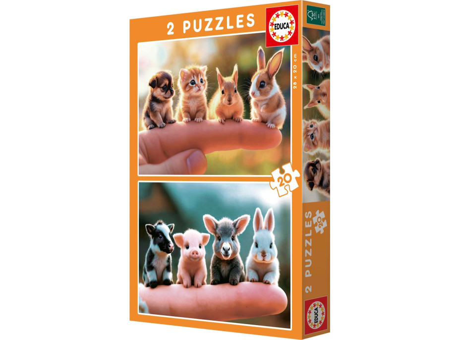 EDUCA Puzzle Malé zvieratká 2x20 dielikov
