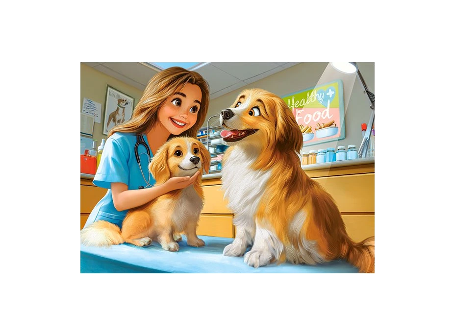 CASTORLAND Puzzle Psíci u veterinára 120 dielikov