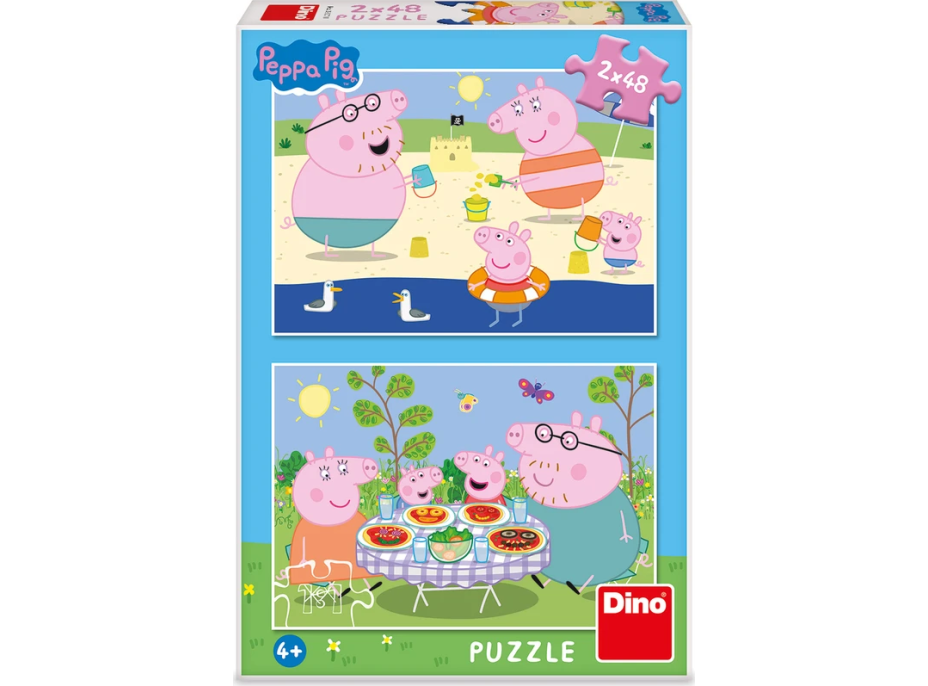 DINO Puzzle Peppa Pig: Na dovolenke 2x48 dielikov