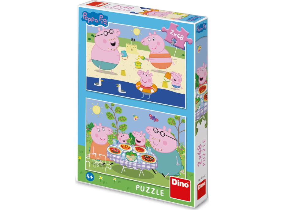 DINO Puzzle Peppa Pig: Na dovolenke 2x48 dielikov