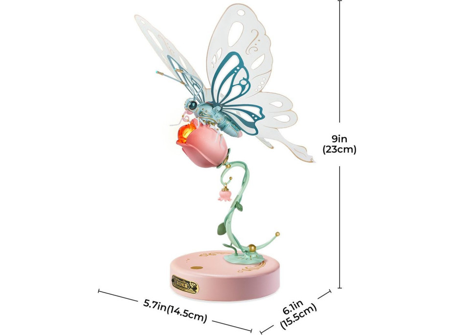 ROBOTIME Roker 3D puzzle Motýľ ružový 79 dielikov