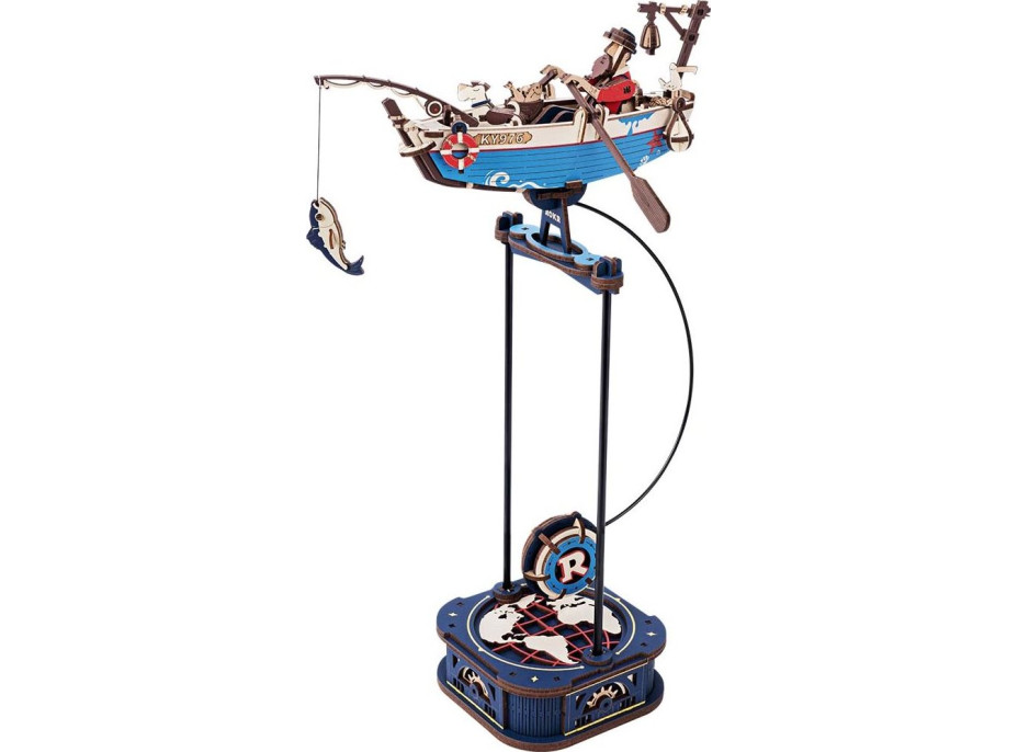 ROBOTIME Roker 3D drevené puzzle Rybárska loď s kyvadlom 161 dielikov