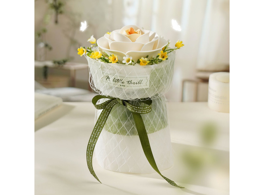 ROBOTIME Roker Floral Art: 3D puzzle Biela kamélia 63 dielikov