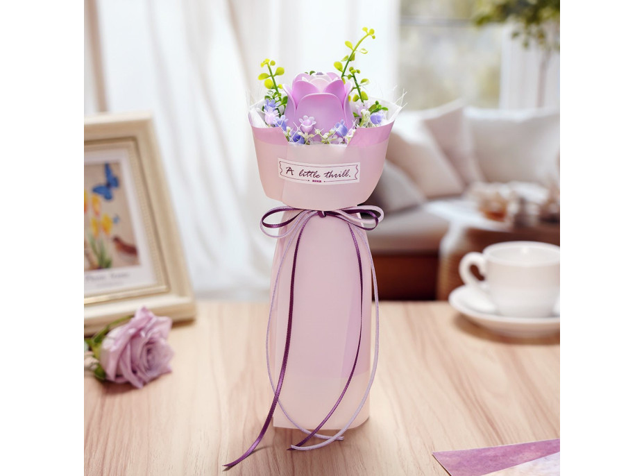 ROBOTIME Roker Floral Art: 3D puzzle Fialová ruža 54 dielikov