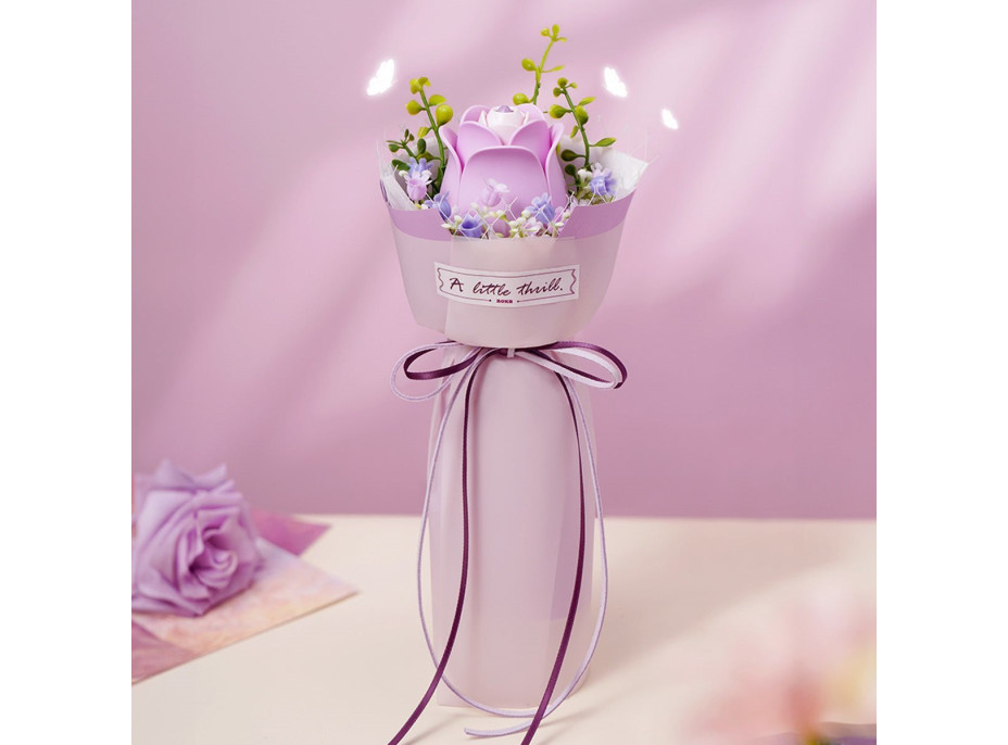 ROBOTIME Roker Floral Art: 3D puzzle Fialová ruža 54 dielikov