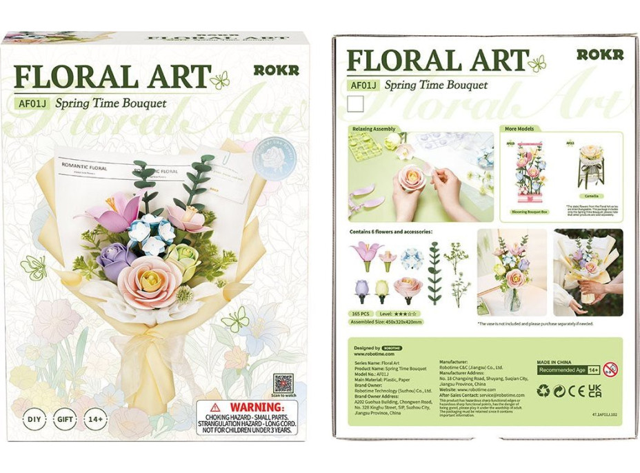 ROBOTIME Roker Floral Art: 3D puzzle Jarný kvet 165 dielikov