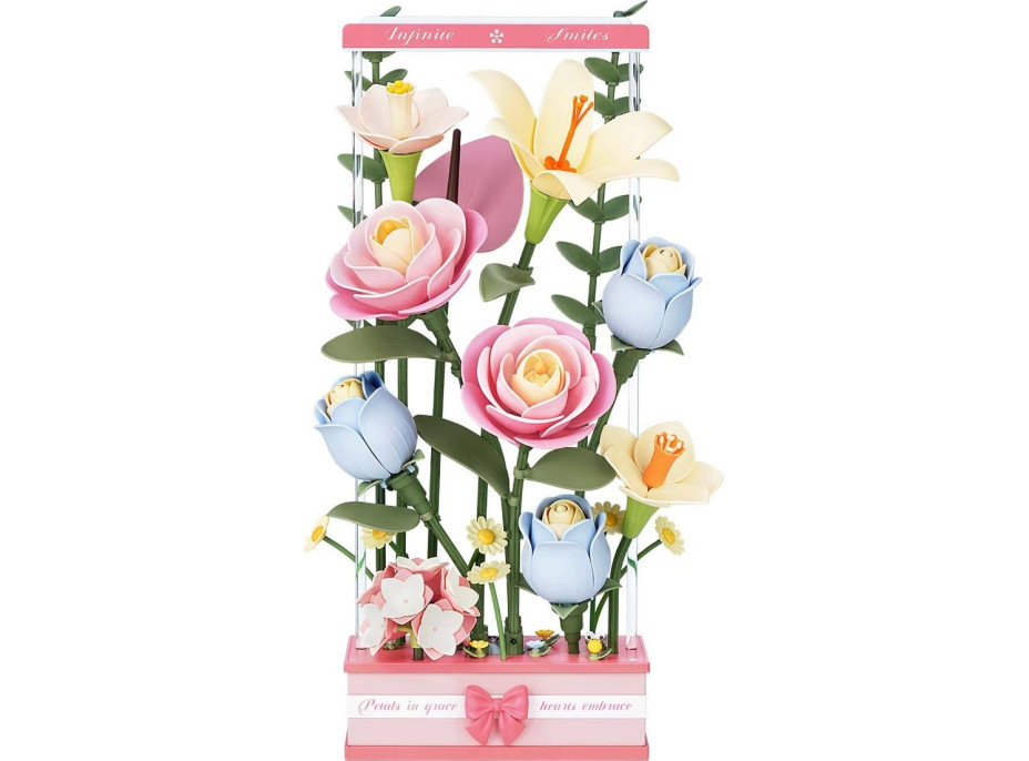 ROBOTIME Roker Floral Art: 3D puzzle Kvetinový box s LED osvetlením 263 dielikov