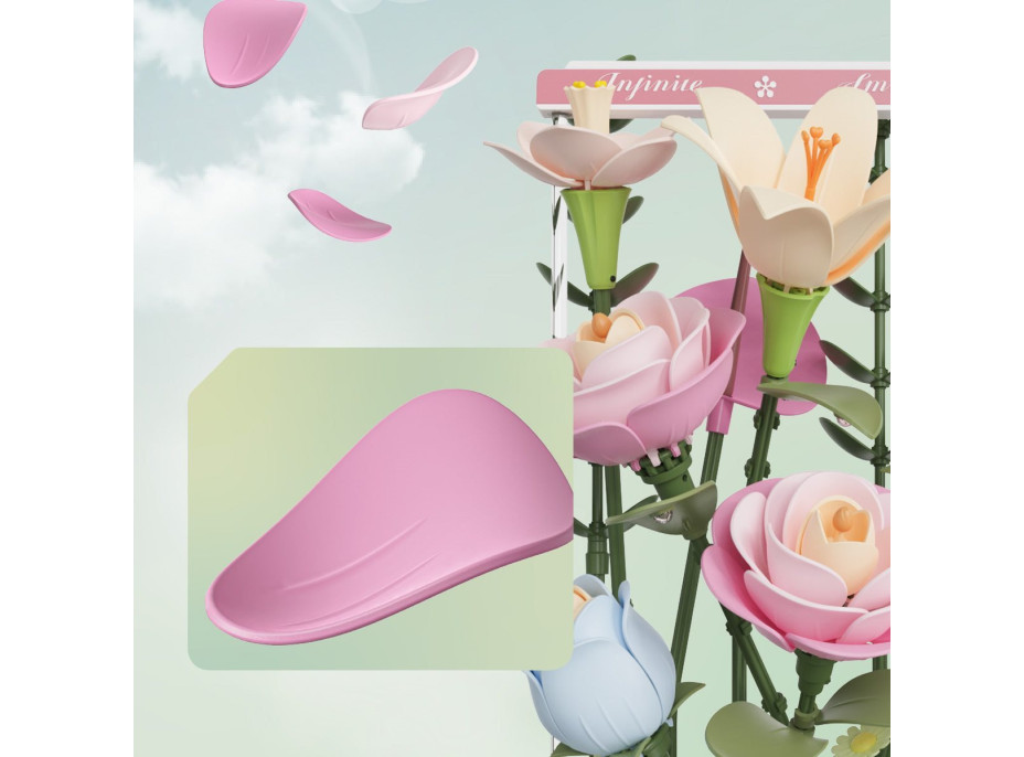 ROBOTIME Roker Floral Art: 3D puzzle Kvetinový box s LED osvetlením 263 dielikov