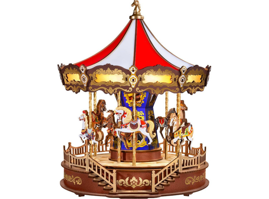 ROBOTIME Rolife DIY 3D drevené puzzle Kolotoč s LED osvetlením 265 dielikov