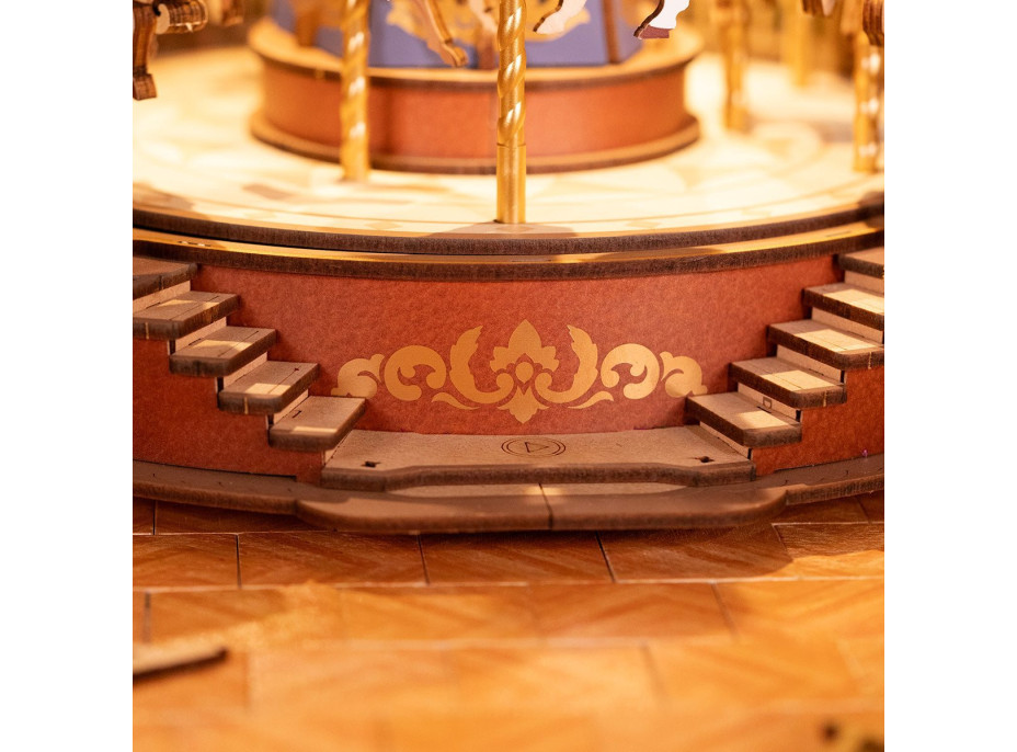 ROBOTIME Rolife DIY 3D drevené puzzle Kolotoč s LED osvetlením 265 dielikov