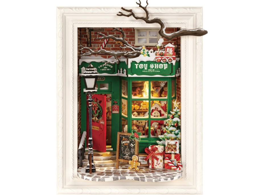 ROBOTIME Rolife DIY 3D drevené puzzle Santove hračkárstvo s LED osvetlením 122 dielikov