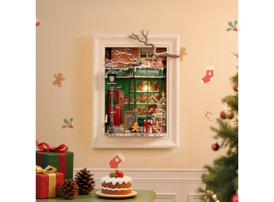 ROBOTIME Rolife DIY 3D drevené puzzle Santove hračkárstvo s LED osvetlením 122 dielikov