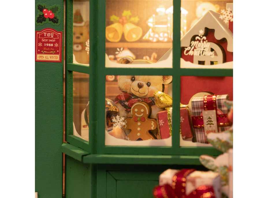 ROBOTIME Rolife DIY 3D drevené puzzle Santove hračkárstvo s LED osvetlením 122 dielikov