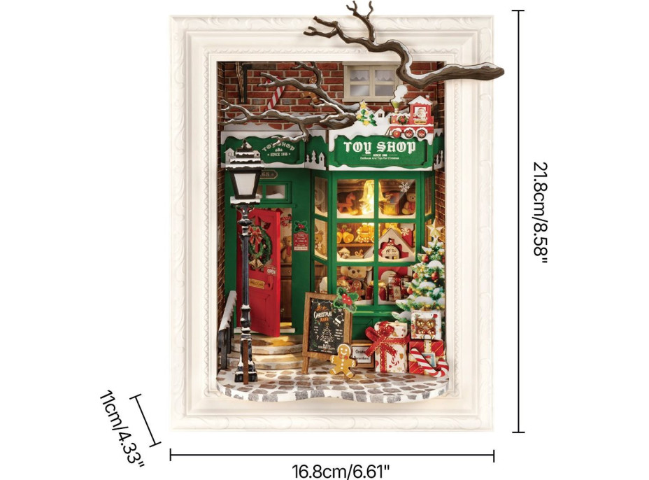 ROBOTIME Rolife DIY 3D drevené puzzle Santove hračkárstvo s LED osvetlením 122 dielikov