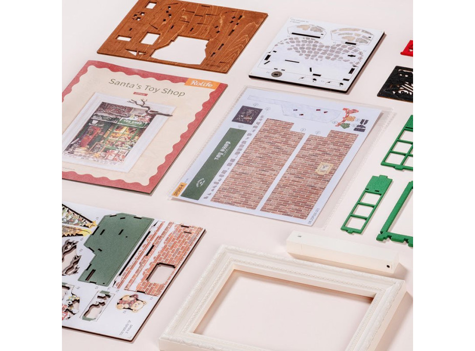 ROBOTIME Rolife DIY 3D drevené puzzle Santove hračkárstvo s LED osvetlením 122 dielikov