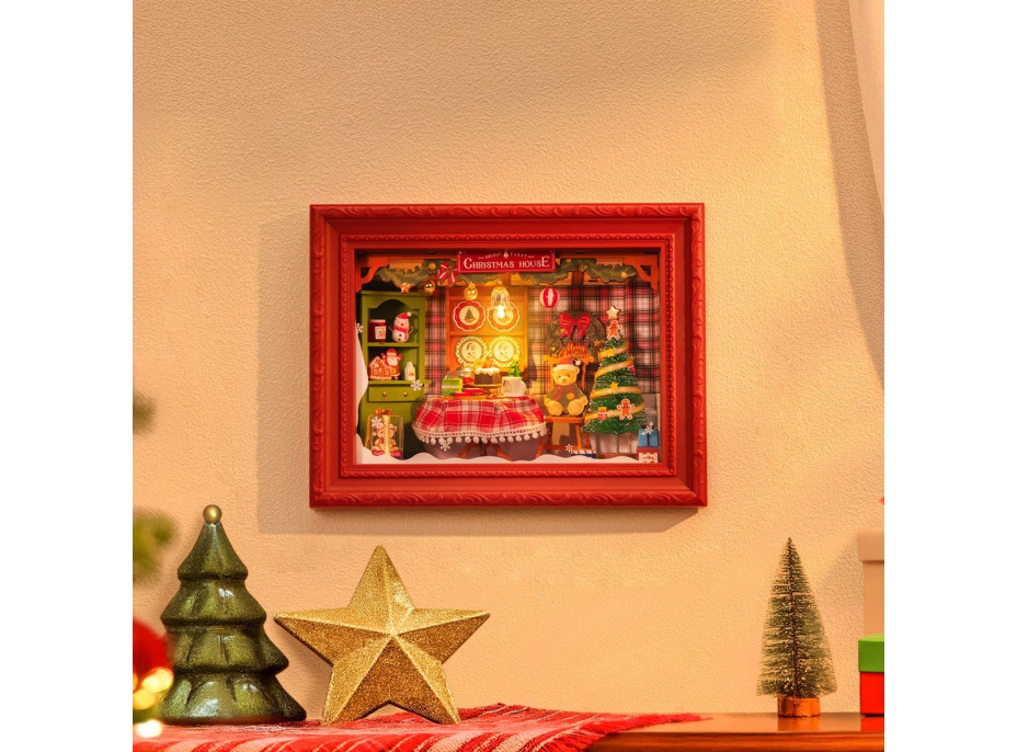 ROBOTIME Rolife DIY 3D drevené puzzle Štedrovečerná večera s LED osvetlením 125 dielikov