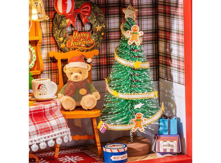 ROBOTIME Rolife DIY 3D drevené puzzle Štedrovečerná večera s LED osvetlením 125 dielikov