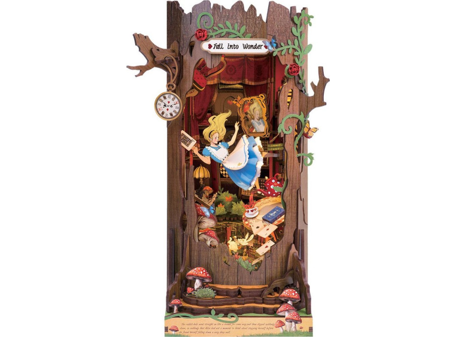 ROBOTIME Rolife DIY 3D Zarážka na knihy: Alenka v Ríši divov s LED osvetlením 300 dielikov