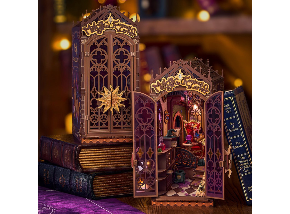 ROBOTIME Rolife DIY 3D Zarážka na knihy: Kúzelný kútik s LED osvetlením 185 dielikov