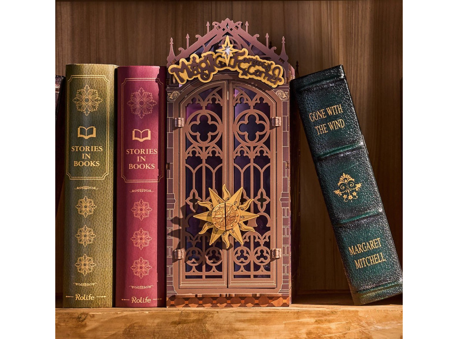 ROBOTIME Rolife DIY 3D Zarážka na knihy: Kúzelný kútik s LED osvetlením 185 dielikov