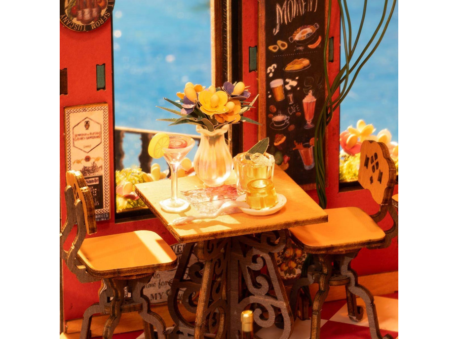 ROBOTIME Rolife DIY 3D drevené puzzle Bar s LED osvetlenie