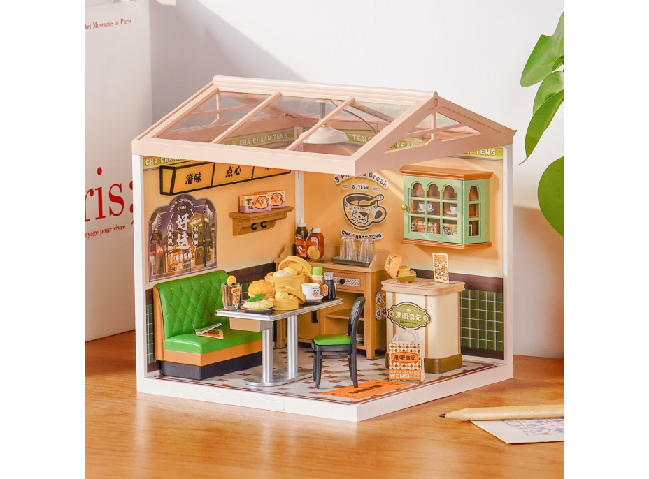 ROBOTIME Rolife DIY House: Hongkonská kaviareň s LED osvetlením 114 dielikov