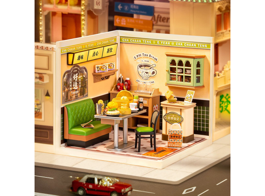 ROBOTIME Rolife DIY House: Hongkonská kaviareň s LED osvetlením 114 dielikov