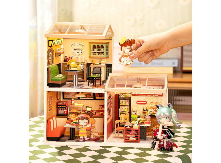 ROBOTIME Rolife DIY House: Hongkonská kaviareň s LED osvetlením 114 dielikov