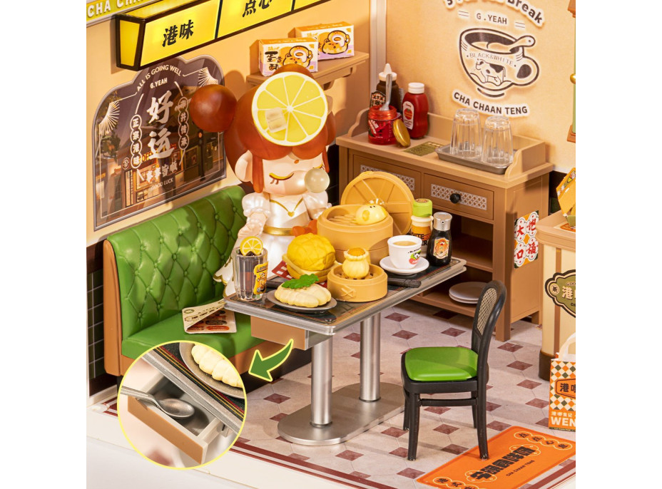 ROBOTIME Rolife DIY House: Hongkonská kaviareň s LED osvetlením 114 dielikov