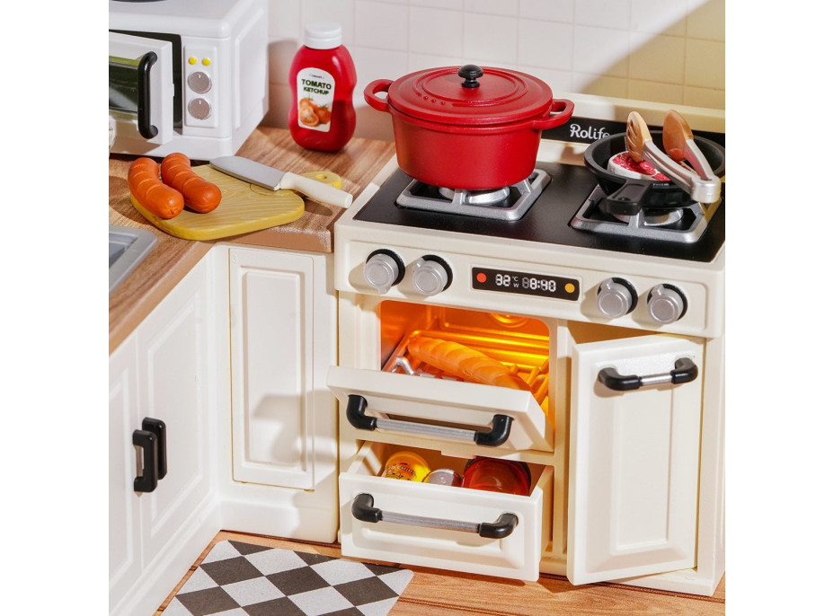 ROBOTIME Rolife DIY House: Kuchyňa s LED osvetlením 152 dielikov