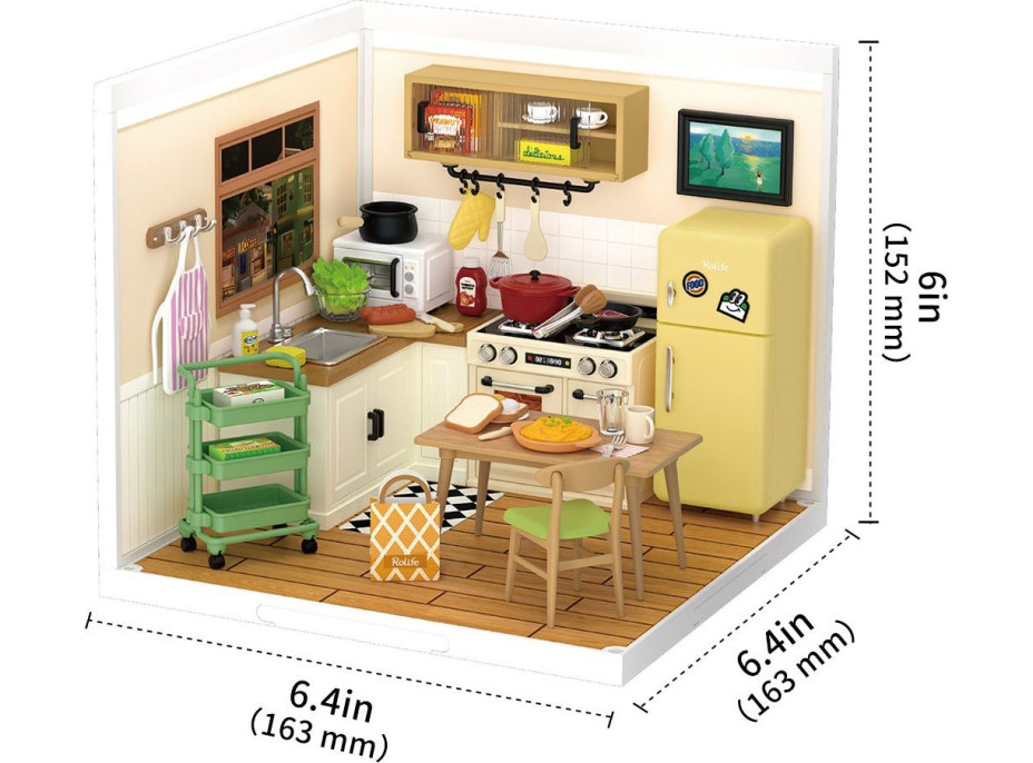 ROBOTIME Rolife DIY House: Kuchyňa s LED osvetlením 152 dielikov