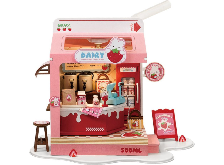 ROBOTIME Rolife DIY House: Mliečny bar s LED osvetlením 73 dielikov