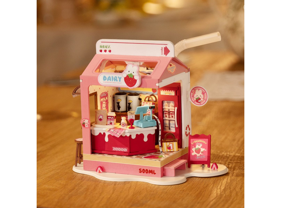 ROBOTIME Rolife DIY House: Mliečny bar s LED osvetlením 73 dielikov