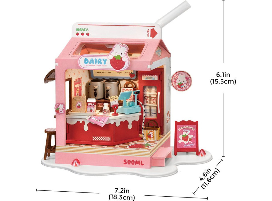 ROBOTIME Rolife DIY House: Mliečny bar s LED osvetlením 73 dielikov