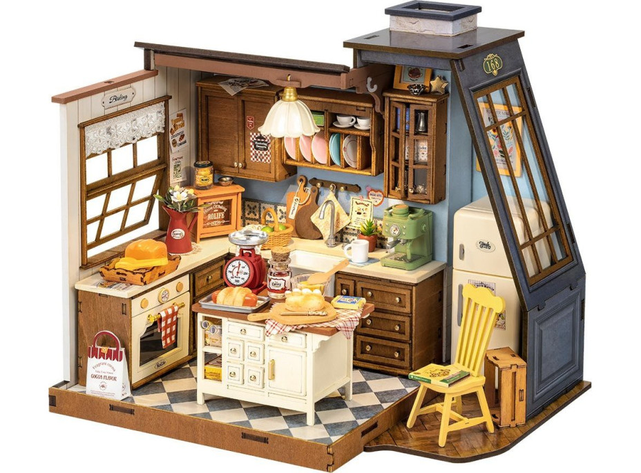 ROBOTIME Rolife DIY House: Pečenie v kuchyni s LED osvetlením