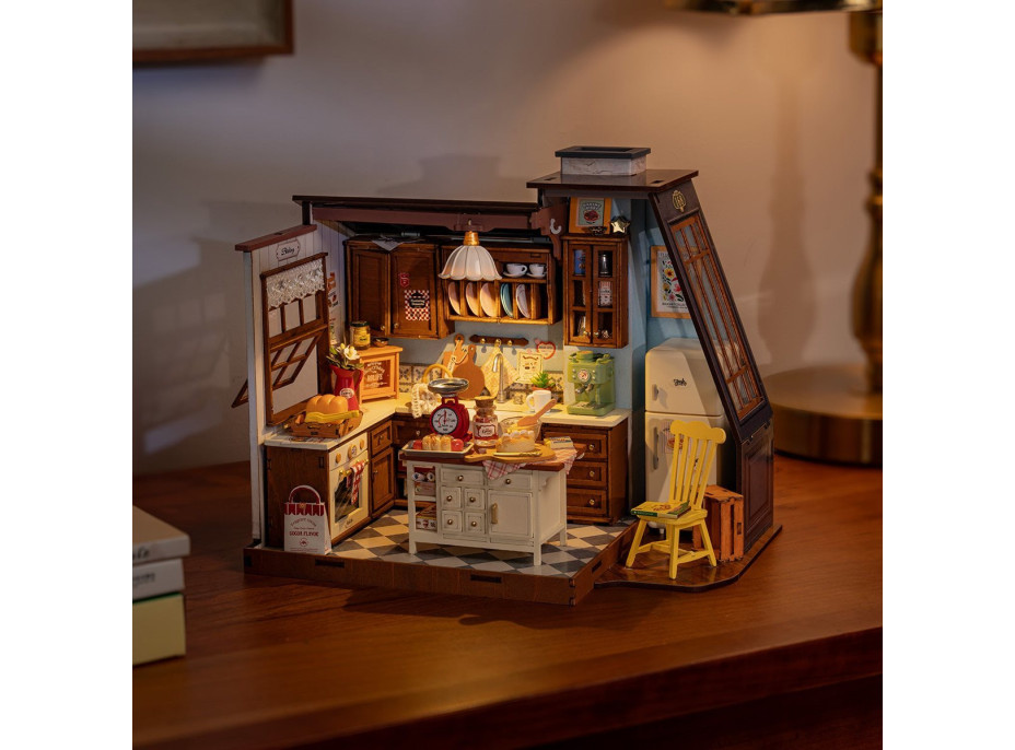 ROBOTIME Rolife DIY House: Pečenie v kuchyni s LED osvetlením